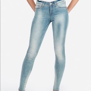 Express Mid Rise Faded Jean Leggings